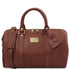 TL Voyager - Travel leather duffle bag with pocket on the back side - Small size